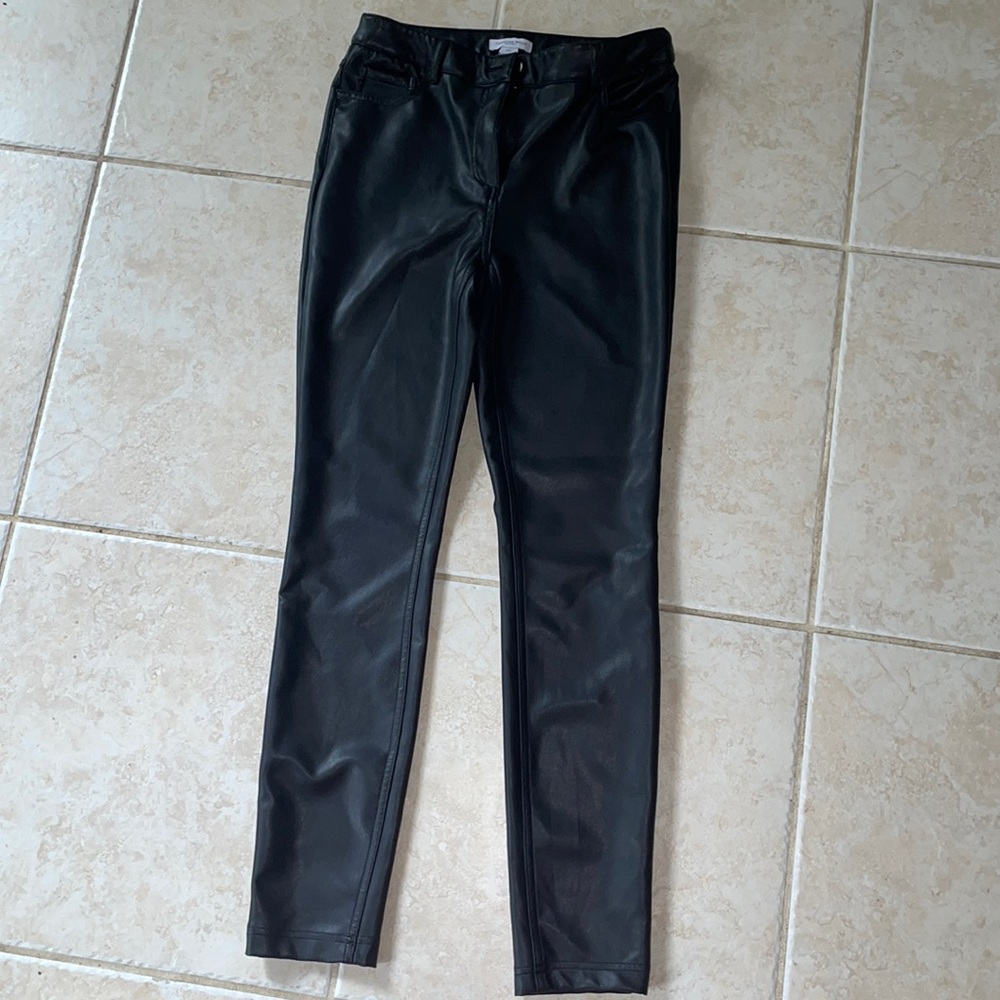 Black Faux Leather Pants